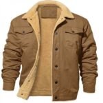 Men's Button Front Turn Down Collar Long Sleeve Pocket Jacket - Image 4