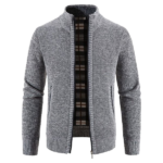 Men's Full Zip Stand Collar Long Sleeve Pocket Jacket Top