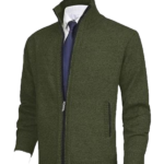 Men's Full Zip Stand Collar Long Sleeve Pocket Jacket Top