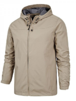 Men's Hooded Full Zip Long Sleeve Drawstring Jacket With Pockets