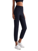 Women's Elastic Waist Tapered Leg Ankle Length Pocket Jogger Pants