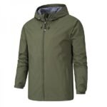 Men's Hooded Full Zip Long Sleeve Drawstring Jacket With Pockets - Image 3