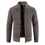 Men's Full Zip Stand Collar Long Sleeve Pocket Jacket Top - Image 4