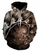 Men's Hooded Pullover Long Sleeve Abstract Pattern Graphic Drawstring Sweatshirt
