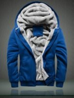 Men's Hooded Full Zip Long Sleeve Lined Jacket With Cuffs - Image 2