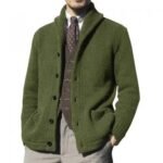 Men's Full Zip Stand Collar Long Sleeve Pocket Jacket Top - Image 2